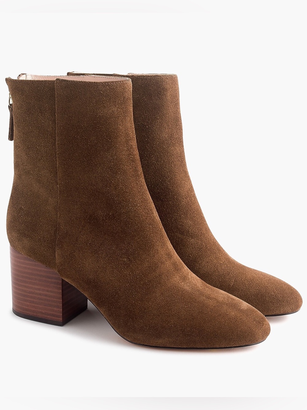 J. Crew - Sadie Boots in‎ Suede with Back Zip & 2.75 heel - Brown - Size 6.5